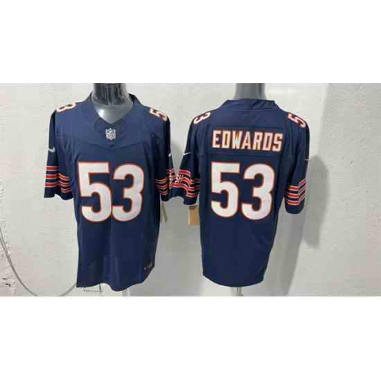 Men Chicago Bears 53 T J Edwards Navy 2026 F U S E Vapor Untouchable Limited Stitched Football Jersey