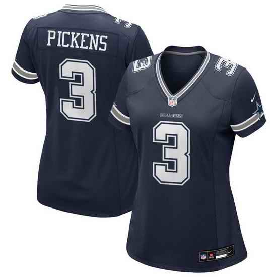 Women Dallas Cowboys 3 George Pickens Navy Blue vapor Limited jersey