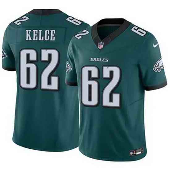 Men Philadelphia Eagles Jason Kelce #62 Green F U S E Stitched NFL Jersey