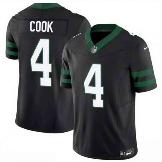 Men New York Jets 4 Brady Cook Black 2025 F U S E  Vapor Untouchable Limited Stitched Jersey