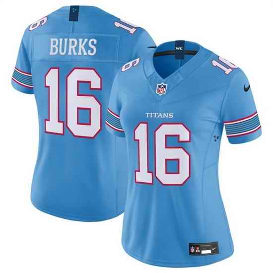 Women ennessee Titans  16 Treylon Burks Light Blue 2026 F U S E  Vapor Limited Stitched Football Jersey