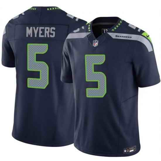Men Seattle Seahawks 5 Jason Myers Navy 2025 F U S E Vapor Untouchable Limited Stitched Football Jersey