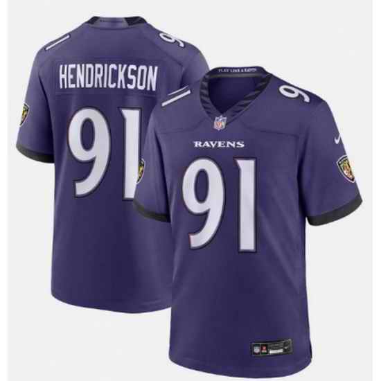 Baltimore Ravens  91 Trey Hendrickson Purple 2026 Vapor Limited Jersey