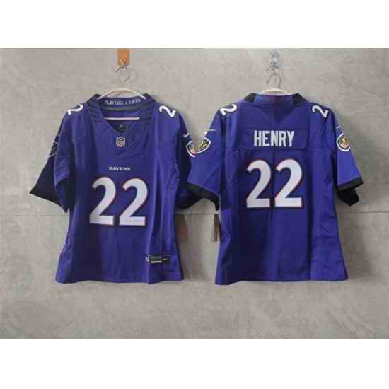 Women Baltimore Ravens  22 Derrick Henry Black F U S E  Vapor Football Jersey