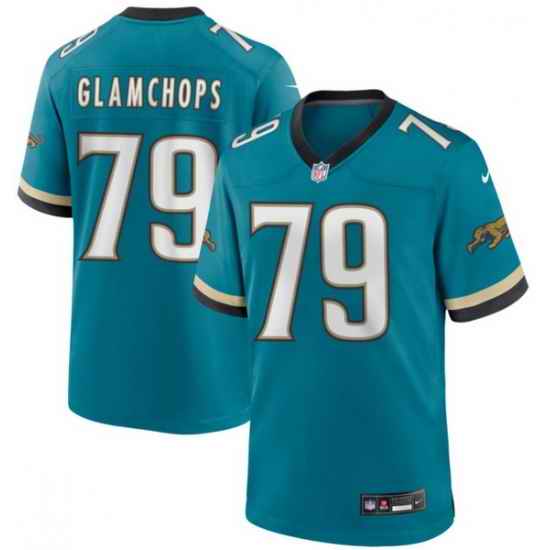 Men Jacksonville Jaguars GLAMCHOPS #79 Team Stitched Vapor Limited Jersey