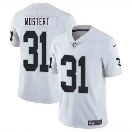 Men Las Vegas Raiders 31 Raheem Mostert White 2025 Vapor Stitched Football Jersey