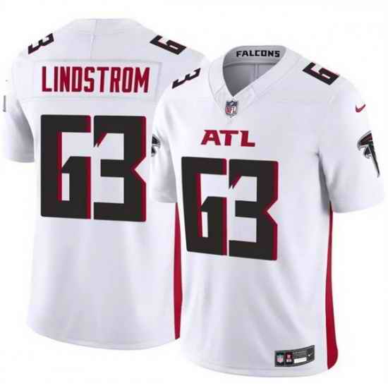 Men Atlanta Falcons 63 Chris Lindstrom White 2025 F U S E  Vapor Untouchable Limited Stitched Football Jersey