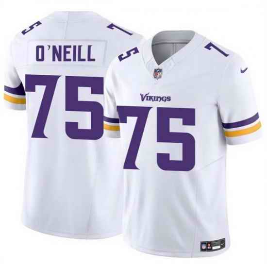 Men Minnesota Vikings 75 Brian O u2019Neill White 2025 F U S E  Vapor Untouchable Limited Stitched Jersey
