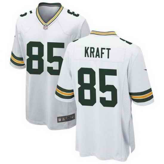 Men Green Bay Packers 85 Tucker Kraft White 2025 Stitched Game Jersey