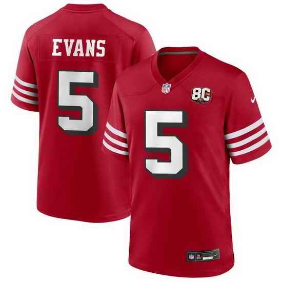 Toddler San Francisco 49ers 5 Mike Evans Red 80th Anniversary Patch 2026 F U S E Vapor Untouchable Limited Stitched Football Jersey