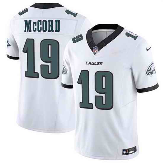 Men Philadelphia Eagles 19 Kyle McCord White 2025 Draft New F U S E  Vapor Untouchable Limited Stitched Football Jersey