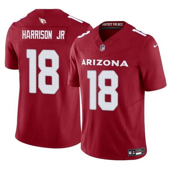 Men Arizona Cardinals 18 Marvin Harrison Jr Red 2024 Draft F U S E  Vapor Untouchable Limited Stitched Football Jersey