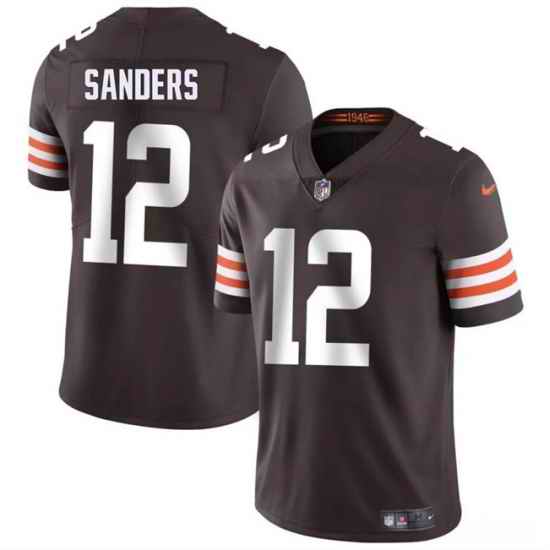 Men Cleveland Browns 12 Shedeur Sanders Brown 2025 Draft Vapor Untouchable Limited Stitched Football Jersey