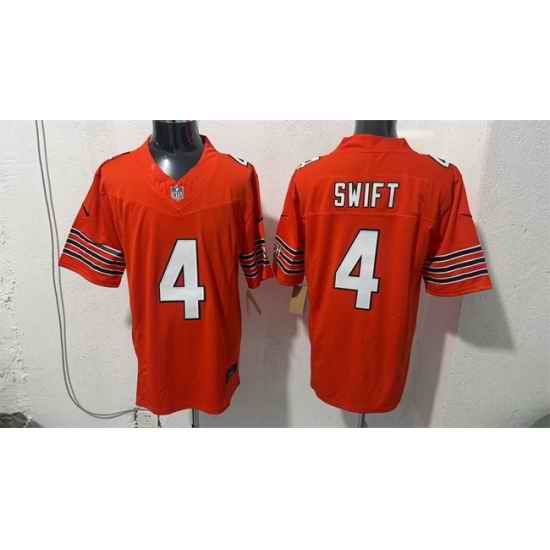 Men Chicago Bears 4 D Andre Swift Orange 2026 F U S E Vapor Untouchable Limited Stitched Football Jersey