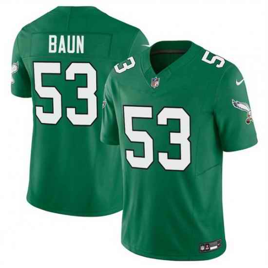 Men Philadelphia Eagles 53 Zack Baun Kelly Green 2025 F U S E  Vapor Untouchable Limited Throwback Stitched Football Jersey