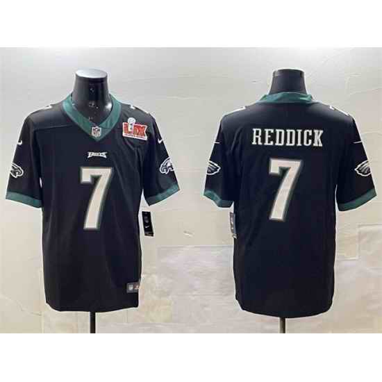 Men Philadelphia Eagles 7 Haason Reddick Black 2025 Super Bowl LIX Patch Vapor Untouchable Limited Stitched Football Jersey