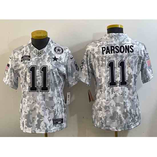 Youth Dallas Cowboys 11 Micah Parsons 2024 F U S E Arctic Camo Salute To Service Limited Stitched Football Jersey 2