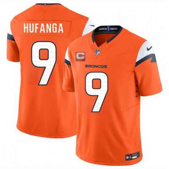 Men Denver Broncos 12 RJ Harvey Orange 2025 F U S E  With 1 Star C Patch Vapor Limited Stitched Football Jersey