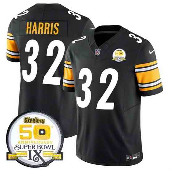 Men Pittsburgh Steelers 32 Franco Harris Black 2024 F U S E 50th Anniversary Of Super Bowl IX Alternate Vapor Untouchable Limited Stitched Jersey