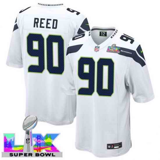 Men Women Youth Seattle Seahawks #90 Jarran Reed 2025 2026 Super Bowl LX F U S E Stitched NFL Jersey White