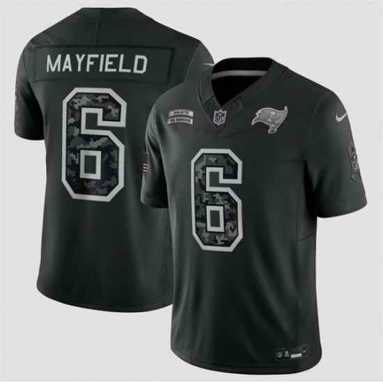 Men Tampa Bay Buccaneers 6 Baker Mayfield Black F U S E 2026 Salute to Service Limited Stitched Football Jersey