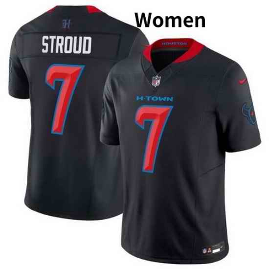 Women Houston Texans 7 C J  Stroud Navy 2024 2nd Alternate F U S E Vapor Stitched Jersey