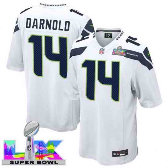 Men Women Youth Seattle Seahawks #14 Sam Darnold 2025 2026 Super Bowl LX F U S E Stitched NFL Jersey White