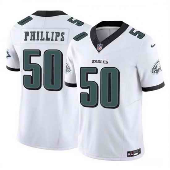 Men Philadelphia Eagles 50 Jaelan Phillips White 2025 F U S E  Vapor Untouchable Limited Stitched Football Jersey