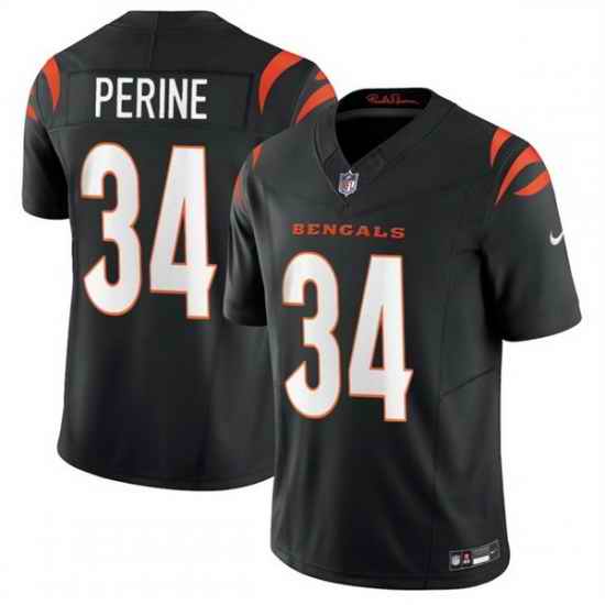 Men Cincinnati Bengals 34 Samaje Perine Black 2025 F U S E  Vapor Untouchable Limited Stitched Football Jersey