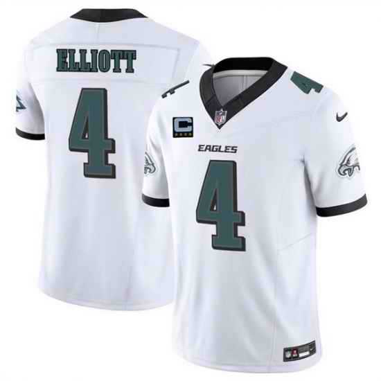 Men Philadelphia Eagles 4 Jake Elliott White 2025 F U S E  With 4 Star C Patch Vapor Untouchable Limited Stitched Football Jersey