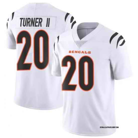 Men Nike DJ Turner #20 White Cincinnati Bengals Team F U S E Stitched NFL Jersey