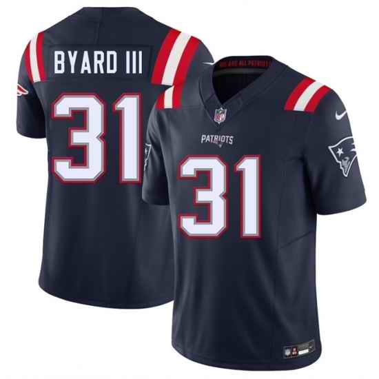 Men New England Patriots  31 Kevin Byard III Navy 2026 F U S E  Vapor Limited Stitched Football Jersey