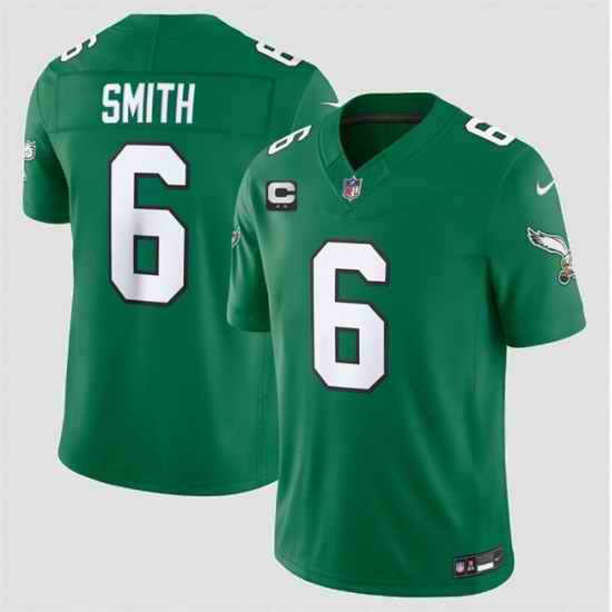 Men Philadelphia Eagles 6 DeVonta Smith Kelly Green 2026 F U S E 2 Star C Patch Throwback Vapor Untouchable Limited Stitched Football Jersey