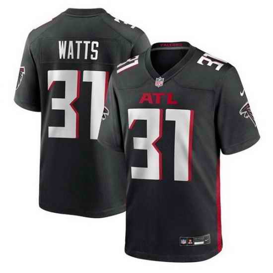 Men Atlanta Falcons 31 Xavier Watts Black Stitched Game Jersey