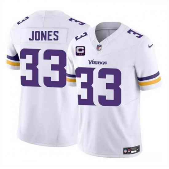 Men Minnesota Vikings 33 Aaron Jones White 2025 F U S E  Vapor Untouchable Limited Stitched Jersey