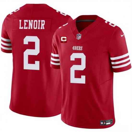 Men San Francisco 49ers 2 Deommodore Lenoir Red 2025 F U S E  With 1 Star C Patch Vapor Untouchable Limited Stitched Football Jersey