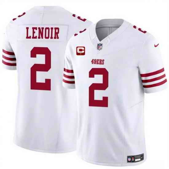Men San Francisco 49ers 2 Deommodore Lenoir White 2025 F U S E  With 1 Star C Patch Vapor Untouchable Limited Stitched Football Jersey