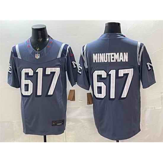 Men New England Patriots 617 Minuteman 2025 F U S E Rivalries Vapor Limited Stitched Football Jersey