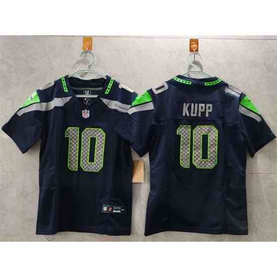 Women Seattle Seahawks 10 Cooper Kupp Navy 2025 Vapor Limited Stitched Football Jersey