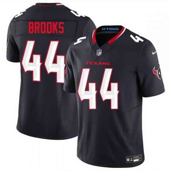 Men Houston Texans 44 British Brooks Navy 2025 F U S E  Vapor Limited Stitched Football Jersey