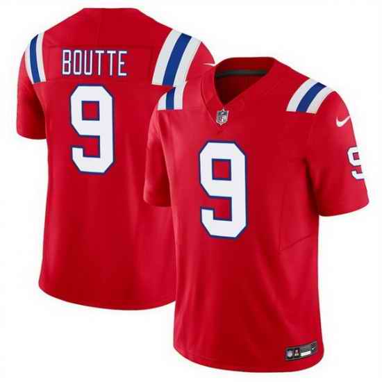 Men New England Patriots 9 Kayshon Boutte Red 2025 F U S E  Vapor Limited Stitched Football Jersey