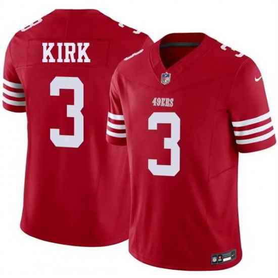 Men San Francisco 49ers  3 Christian Kirk Red 2026 F U S E  Vapor Untouchable Limited Stitched Football Jersey