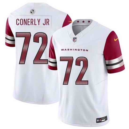 Men Washington Commanders Josh Conerly Jr White 2025 Draft F U S E  Vapor Limited Stitched Football Jersey