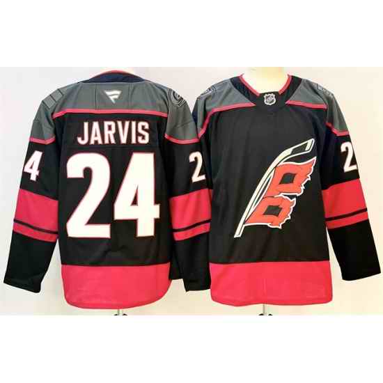 Men Carolina Hurricanes 24 Seth Jarvis Black 2024 25 Home Stitched Hockey Jersey