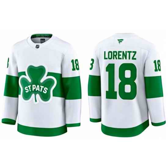 Men Toronto Maple Leafs Steven Lorentz 18 White St Patricks Authentic Jersey