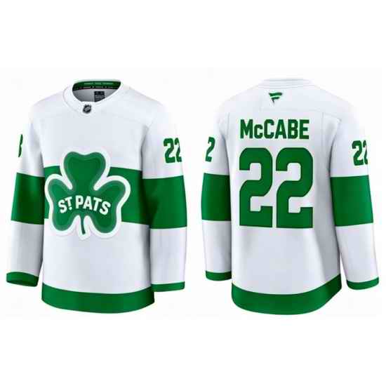 Men Toronto Maple Leafs Jake McCabe 22 White St Patricks Authentic Jersey