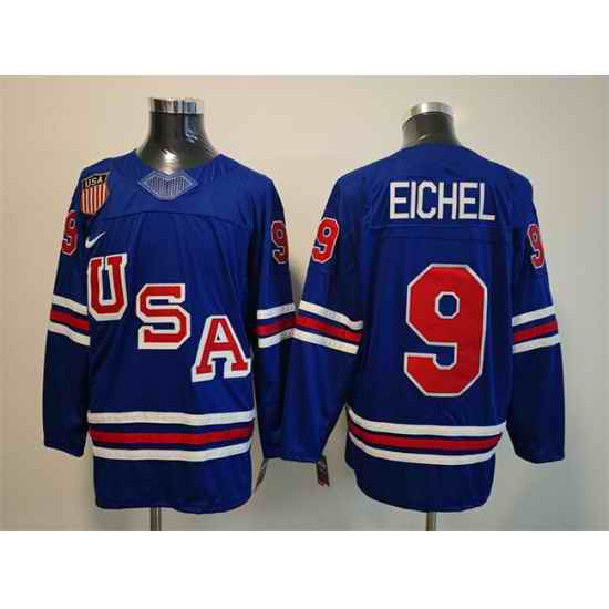 Men USA  9 Jack Eichel Royal 2025 2026 Stitched Jersey