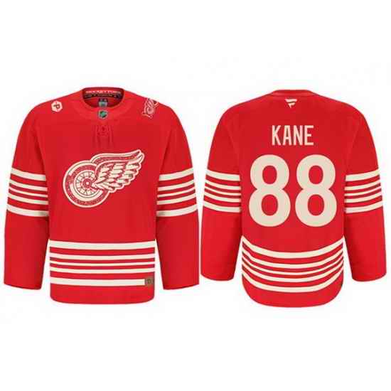 Men Detroit Red Wings Active Player Custom Red 2025 Centennial Premium With 100 and P Patch Stitched Hockey Jersey