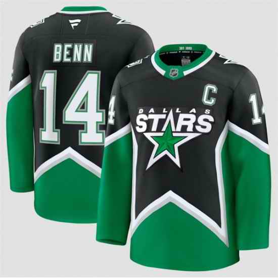 Men Dallas Stars 14 Jamie Benn Black 2025 26 Alternate Stitched Hockey Jersey