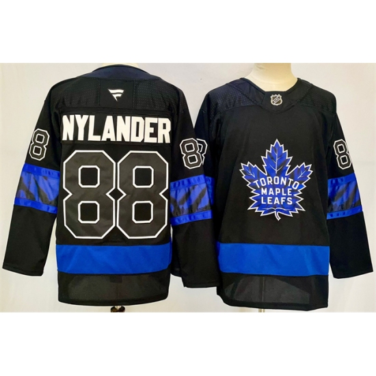 Men Toronto Maple Leafs 88 William Nylander Black 2024 25 Stitched Jersey